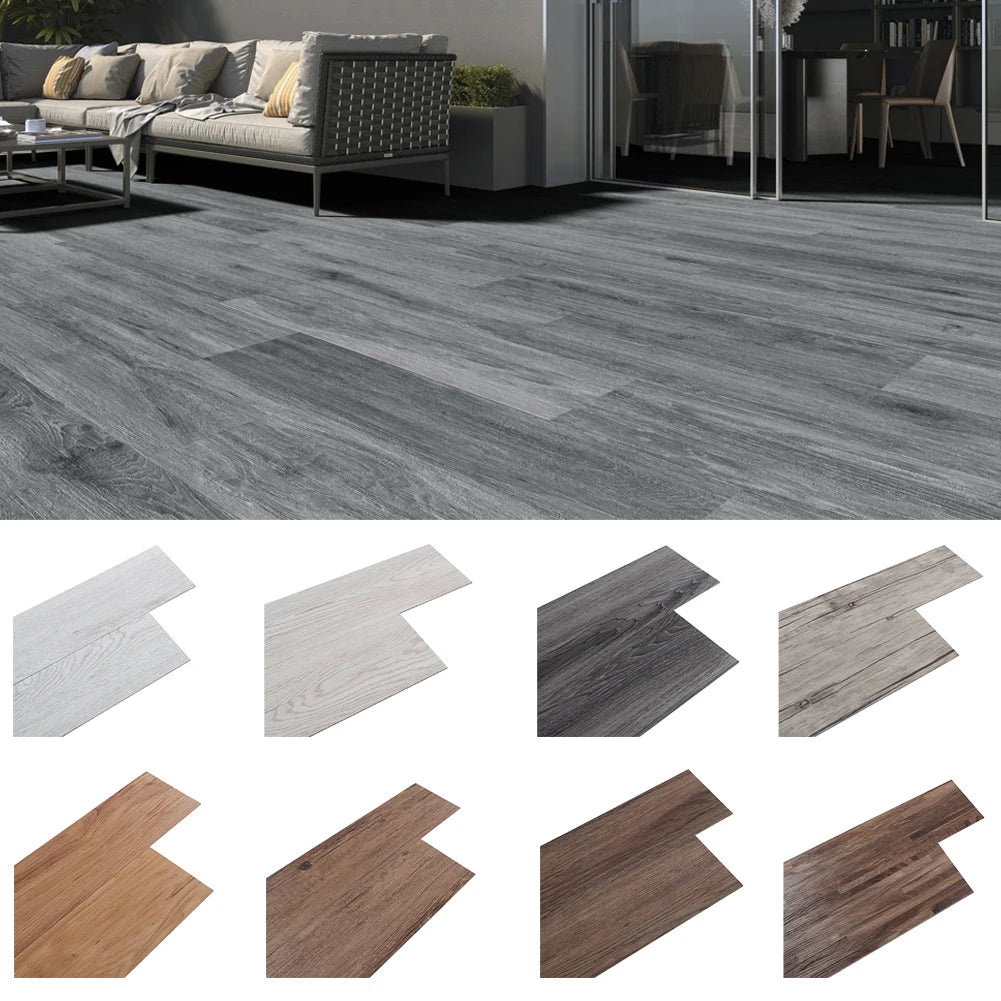 Livingandhome 36pcs Rustic Lifelike Wood Grain Self-adhesive PVC Flooring Laminate Flooring Planks for Home Decor