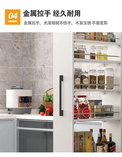 Crack storage rack, kitchen, refrigerator, gap shelf, narrow side cabinet, side pull large capacity and movable