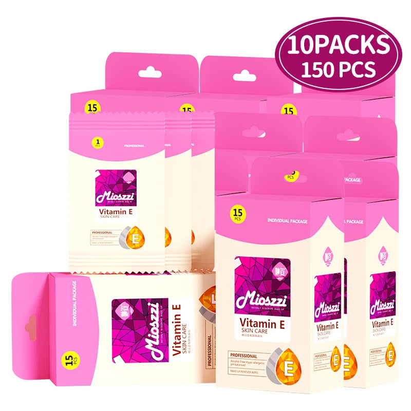150pcs Makeup Remover Wet Wipes Individually Pack,Easy to Carry