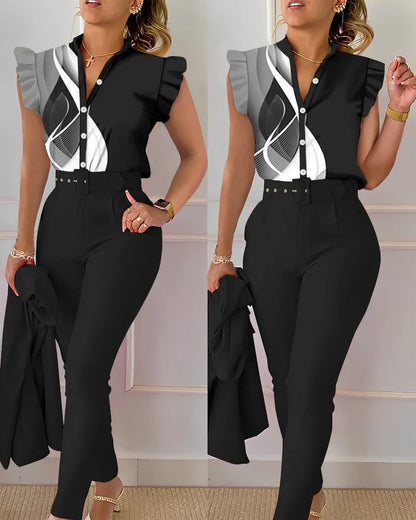Elegant Women Two Piece Set Suits