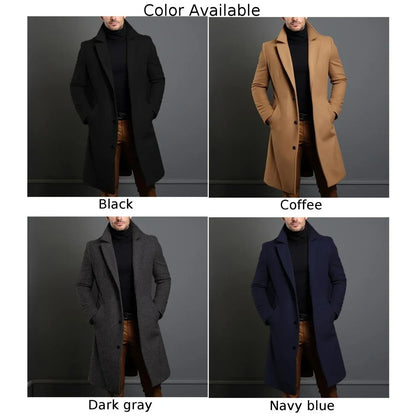 Warm And Comfortable Black Trench Coat For Men