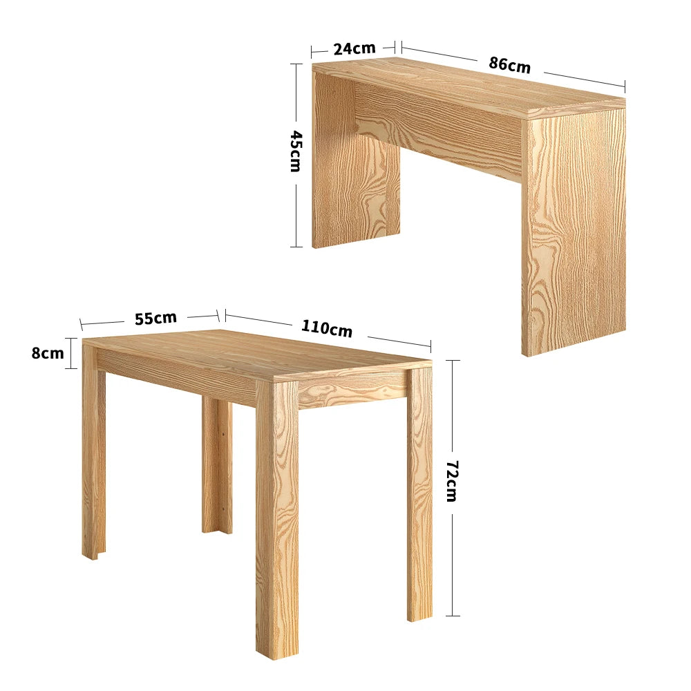 Set of 3 Modern Dining Room Table and Benches for Living Room Garden Kitchen Bedroom