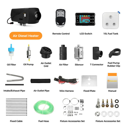 Diesel Air Heater 8KW 12V 24V Car Heater with Remote Control and LCD Thermostat Monitor for Cars Trucks RVs Boats Buses