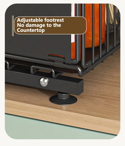 2 Tier Pull Out Cabinet Organizer Adjustable Kitchen Storage Rack Under Sink Organizer Spice Jar Storage Rack Slide Out Drawer