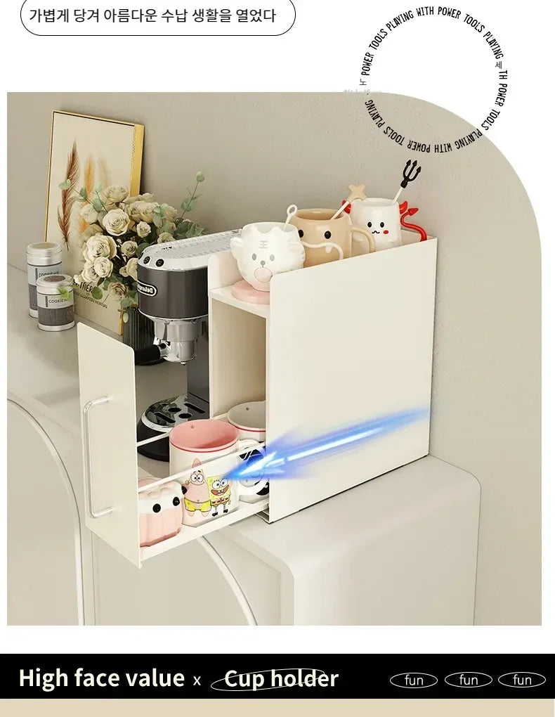 Recommend Cream Wind Dust Mug Storage Shelves Pull Metal Dust Cup Holder Home Kitchen Desktop Coffee Capsule Storage Drawer
