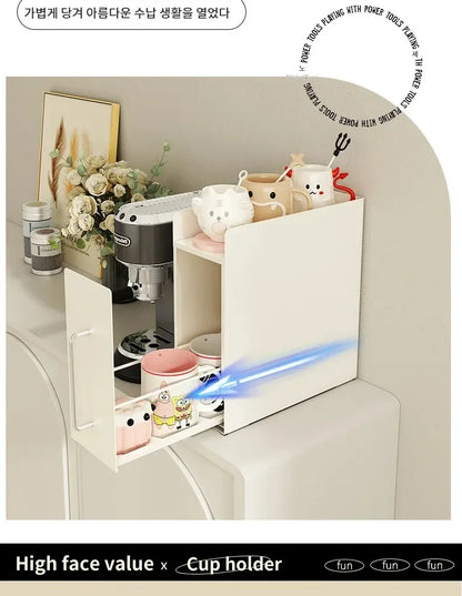 Recommend Cream Wind Dust Mug Storage Shelves Pull Metal Dust Cup Holder Home Kitchen Desktop Coffee Capsule Storage Drawer