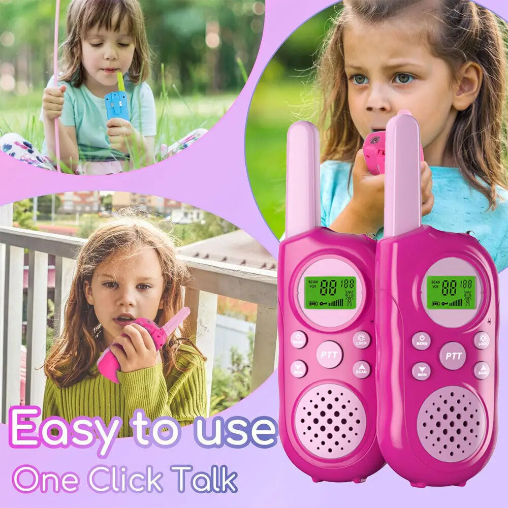 2PCS Walkie Talkie 2 Way Toy Rechargeable Batteries 8 Channels With LCD 3KM