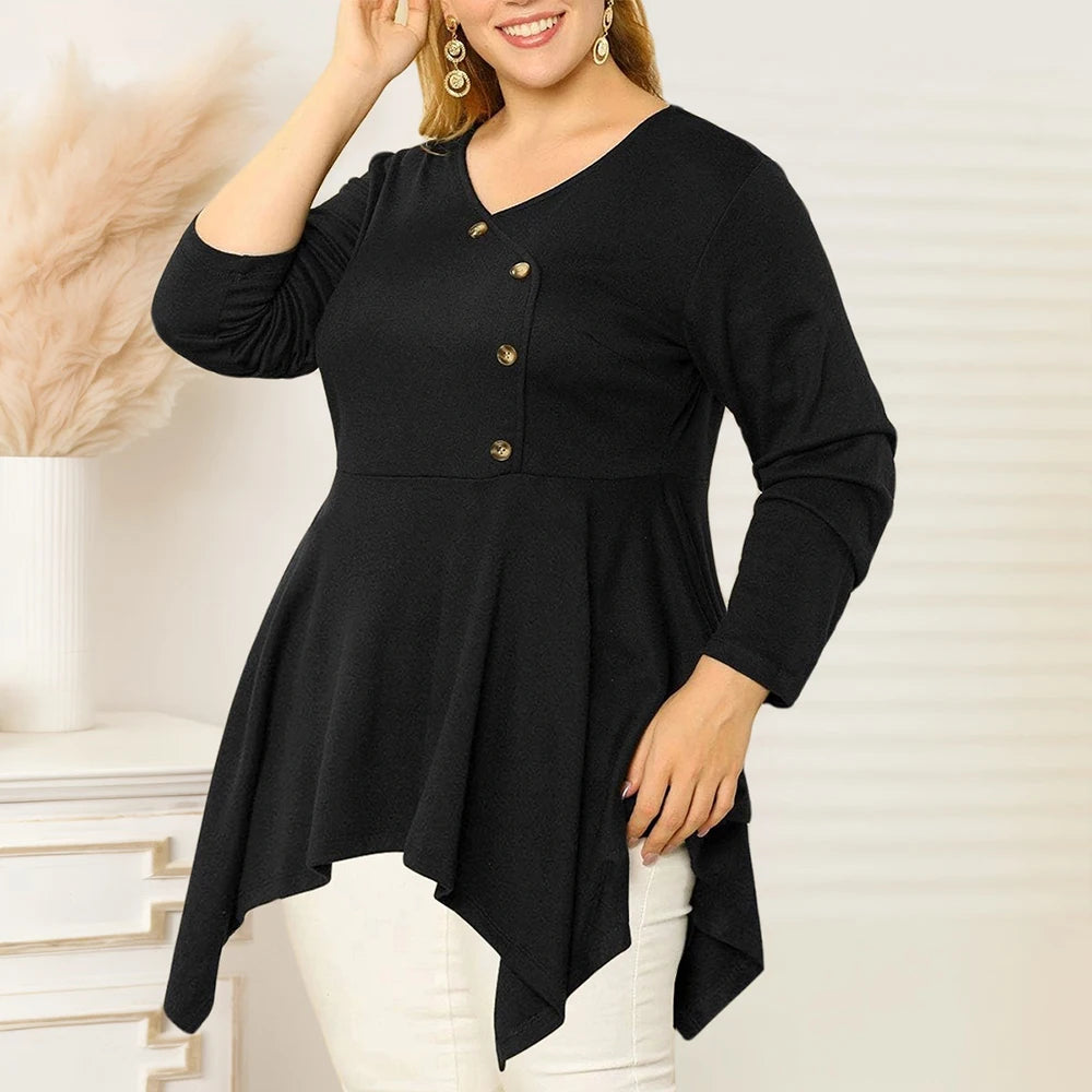 Chic Black Long-Sleeved Top for Women -