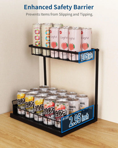 Under Sink Organizer and Storage, Pull Out Cabinet Organizer 2 Tier Slide Out Sink Shelf Cabinet Storage Shelves for Kitchen