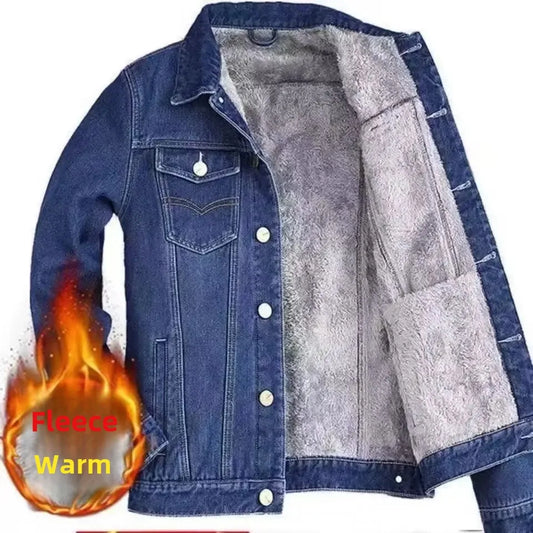 Fleece-lined Thickened Denim Jacket