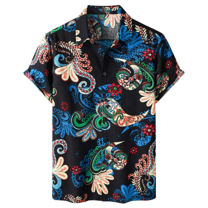 Men's shirt lapel summer short-sleeved