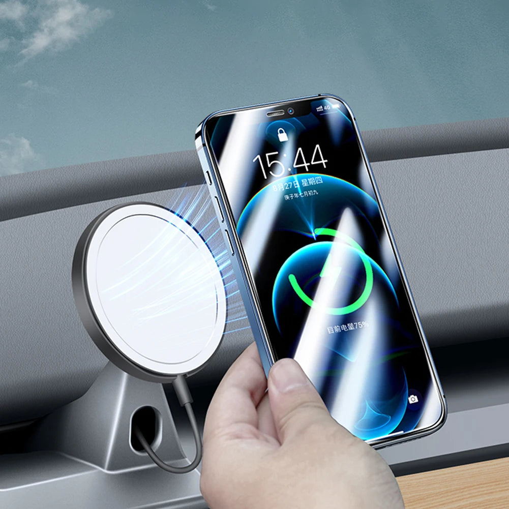 Magnetic Phone Holder Car Mount Stand with Base for MagSafe Mobile Phone Bracket Phone Navigation Support for Tesla Model 3 Y