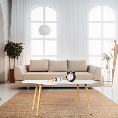 Mid Century Modern Tea Table, Small Coffee Table, Living Room Center Minimalist Display Coffee Table with Cloud Shape