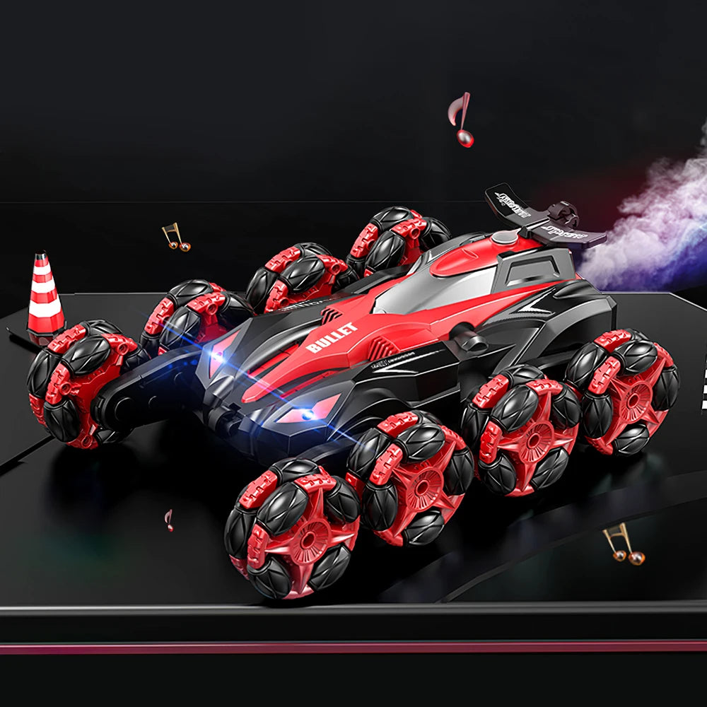 8 Round 2.4G RC Stunts Spray Drift Car Toy for Kids Holiday Present