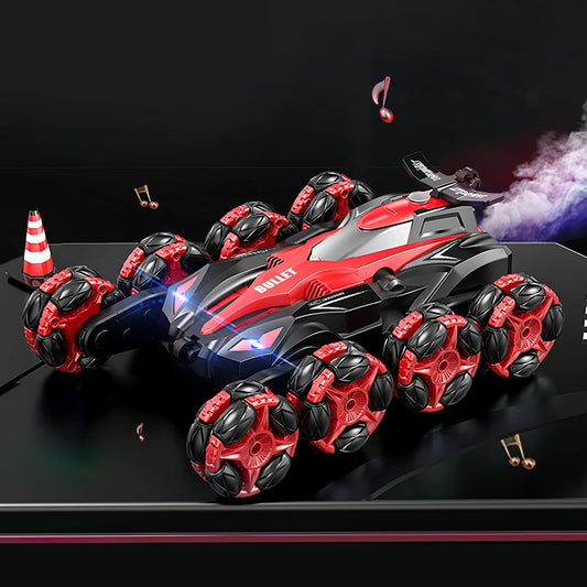8 Round 2.4G RC Stunts Spray Drift Car Toy for Kids Holiday Present