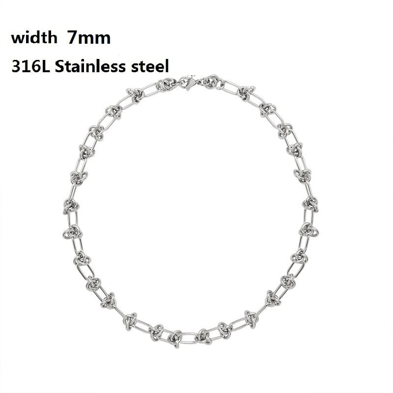 316L Stainless Steel Cuban Chain Bracelet for Men Women Figaro  Vintage Metal Viking Kpop Pulseras Emo Cute Luxury Jewelry Gift