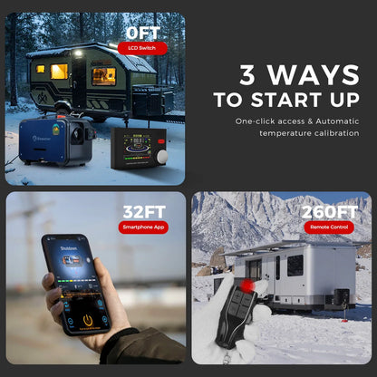 8KW 12V&24V portable Diesel Air Heater bluetooth App & Remote Control Ultra quiet Night Heater for RV car campervan tent home