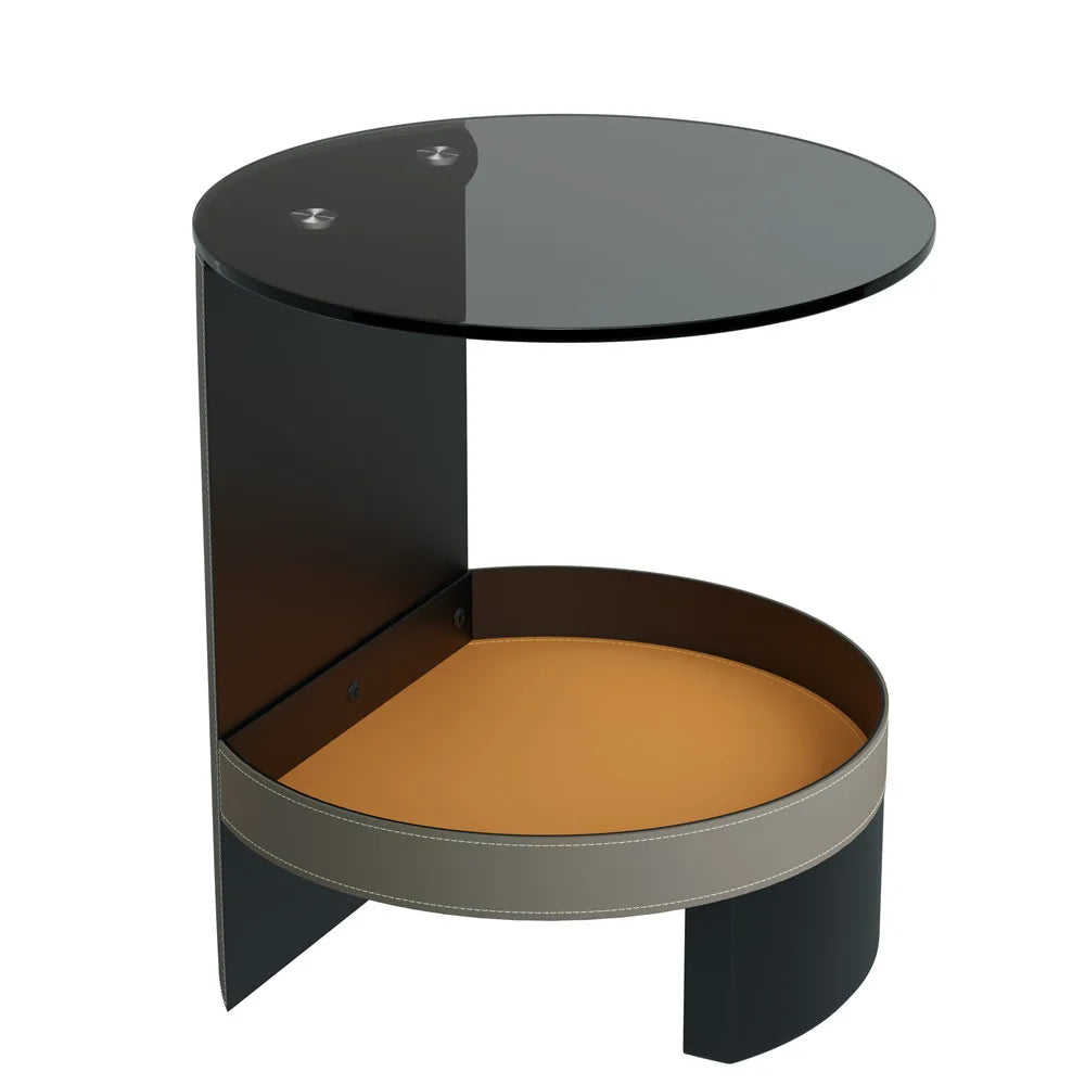 Wisfor Glass Coffee Tables for Living Room Round Coffee Tables Modern Circle Coffee Table for Small Space Home