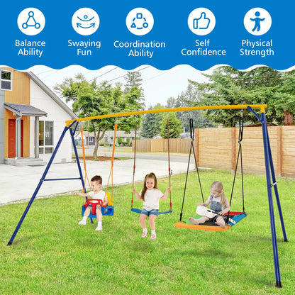 ERGOMASTER 300 kg Heavy Duty Swing Set Backyard Kids Swing Set Indoor & Outdoor Playset