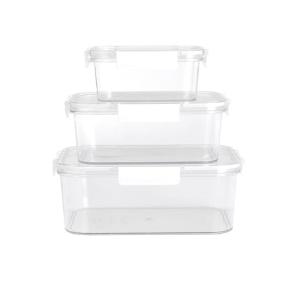 Livingandhome 3Pcs Transparent Stackable Bento Lunch Box Set