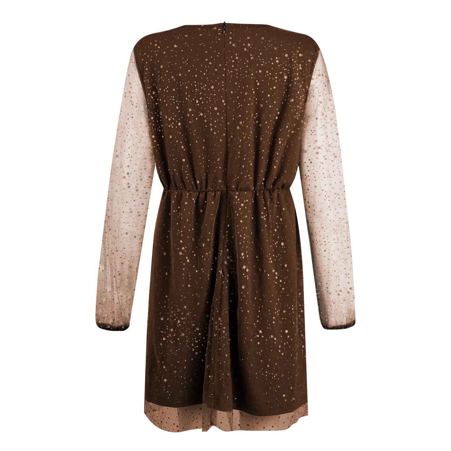 Sexy V-Neck Lace Slim Ruffles Dress