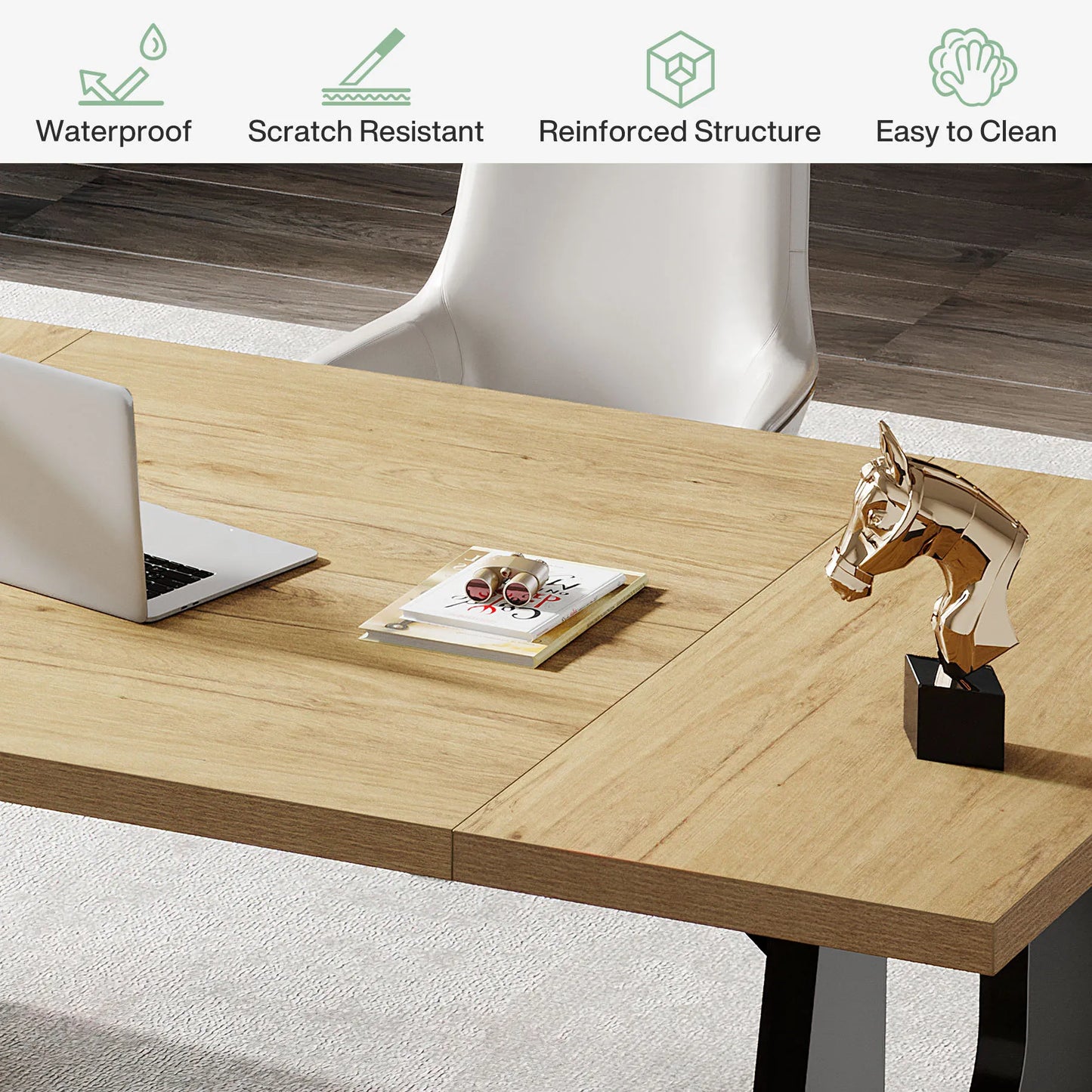 70.9-Inch Executive Desk Computer Office Desk Modern Simple Desk with Large Desktop for Home Office Study