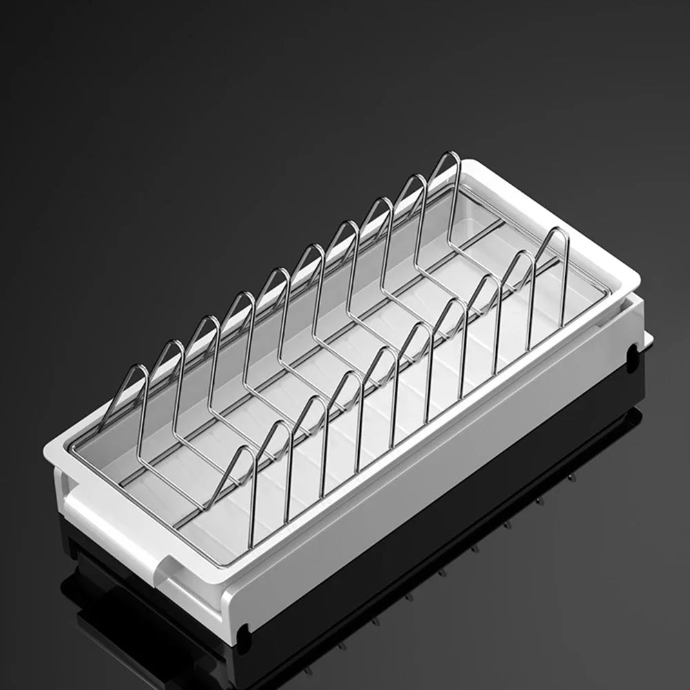 Pull Out Dish Rack Drawer Kitchen Sliding Dish Drainer Organizer Multi-Level Pull Out Storage Sink Cabinet