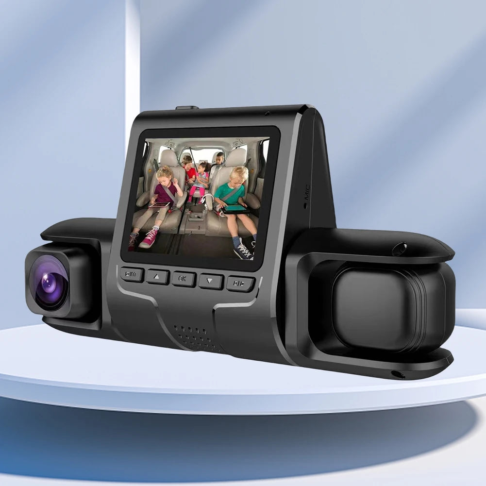 3 Lens Car DVR Dash Cam HD 1080P Dash Camera G-Sensor Auto Video Recorder 24H Parking Monitoring Dashcam Car Front Rear Camera