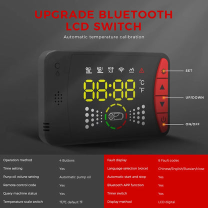 12V 24V 8KW Diesel Air Heater with Bluetooth Control night heater All-in-One with Remote Control &LCD Monitor for Car RV