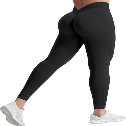 Stylish Black High Waisted Seamless Gym Yoga Leggings