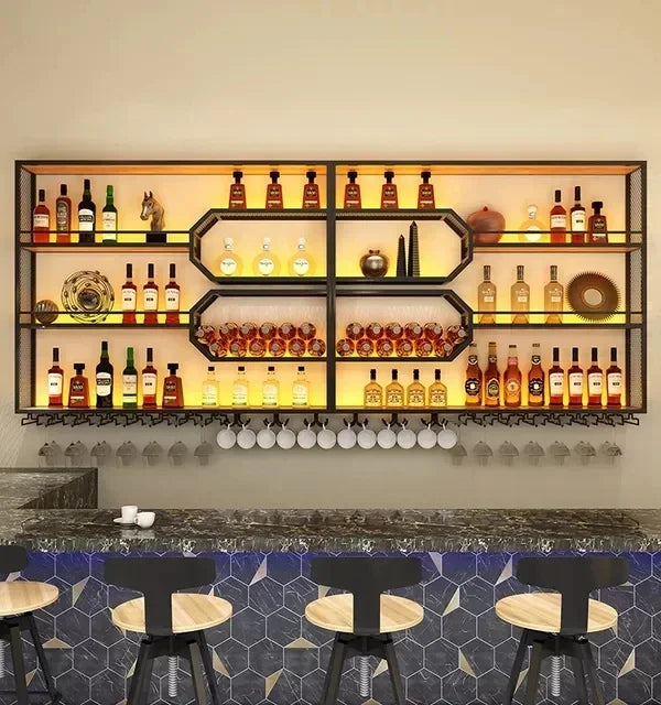 Drinks Bar Cabinet Portable Shelves Luxury Whiskey Iron Wine Rack Outdoor Home Open Cabinets Display Vitrinas Full Bar Furniture