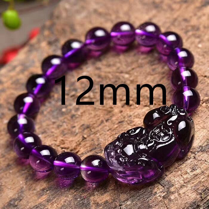 Natural Purple Amethyst Quartz Bracelet 10mm 8mm 9mm Round Beads Pi Xiu Shape Bracelet Women Men Crystal Fashion Hot AAAAA