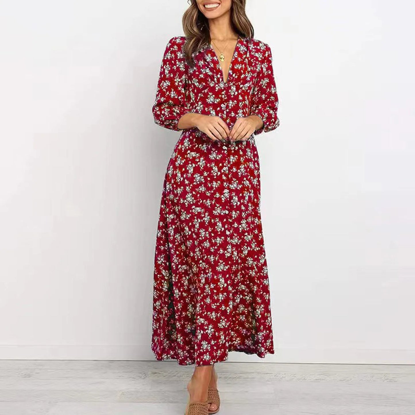 Summer Floral Print Long Dress