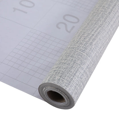 Grey Linen Textured PVC Self-adhesive Wallpaper, Waterproof and Moisture-resistant, 1000cm L x 45cm W