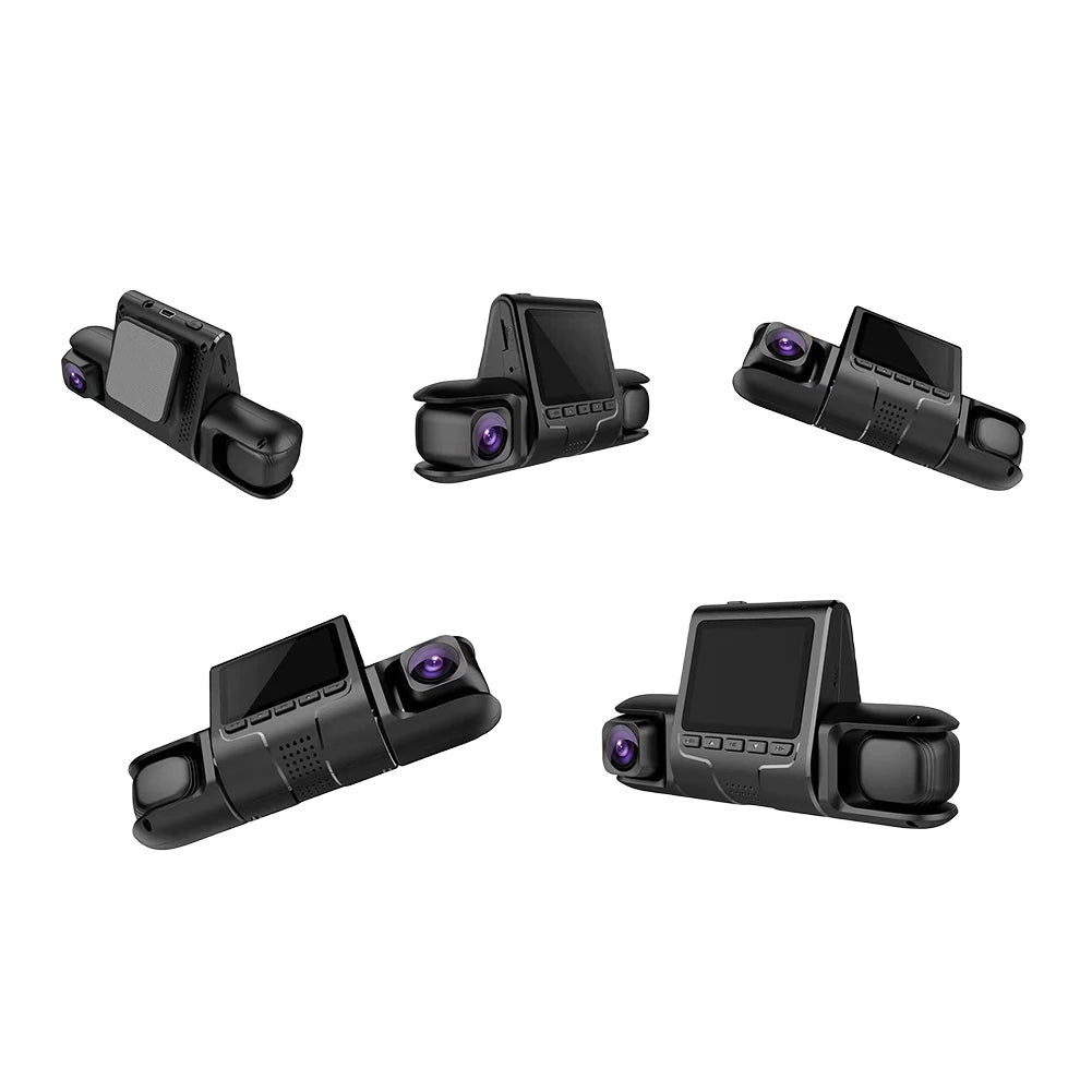 3 Lens Car DVR Dash Cam HD 1080P Dash Camera G-Sensor Auto Video Recorder 24H Parking Monitoring Dashcam Car Front Rear Camera