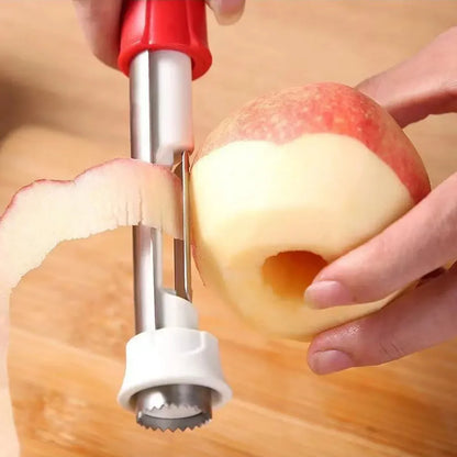 2 in 1 Apple Peeler Telescopic Stainless Steel Apple Core Remover Apple Coring Tool Apple Seed Remover Kitchen Gadgets Tool