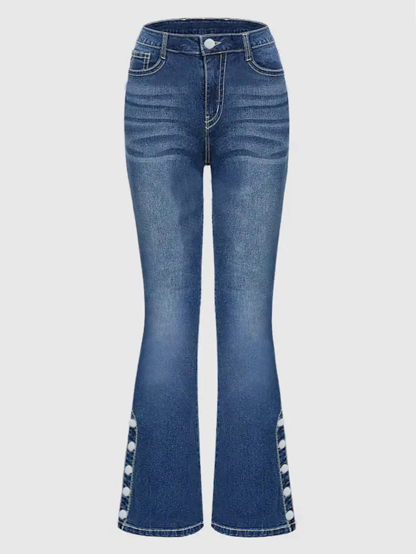 Women's Fashion High Waist Stretch Denim Flare Jeans