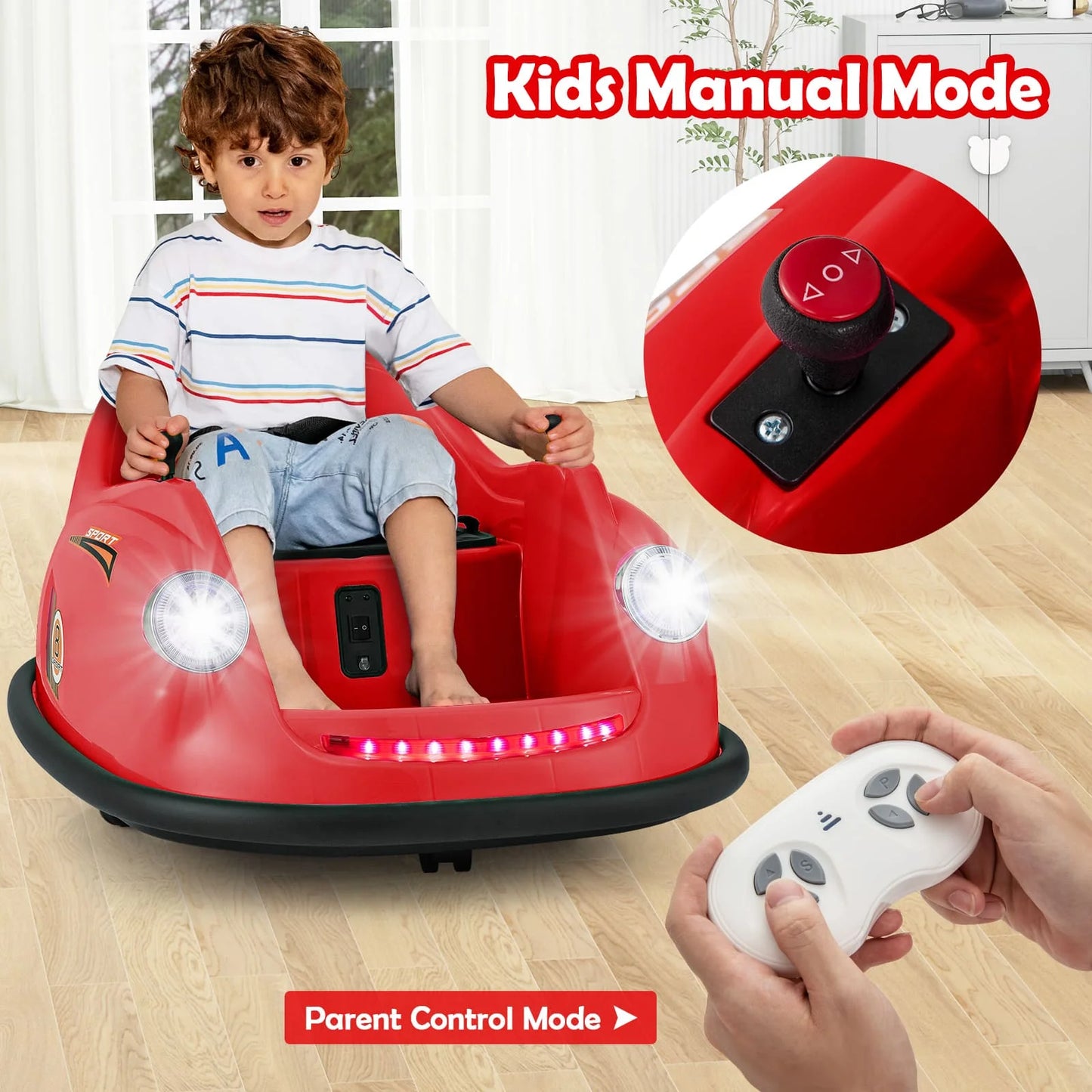 DORTALA Ride on Bumper Car Kids 12V Battery Powered Electric Toy Vehicle-Red
