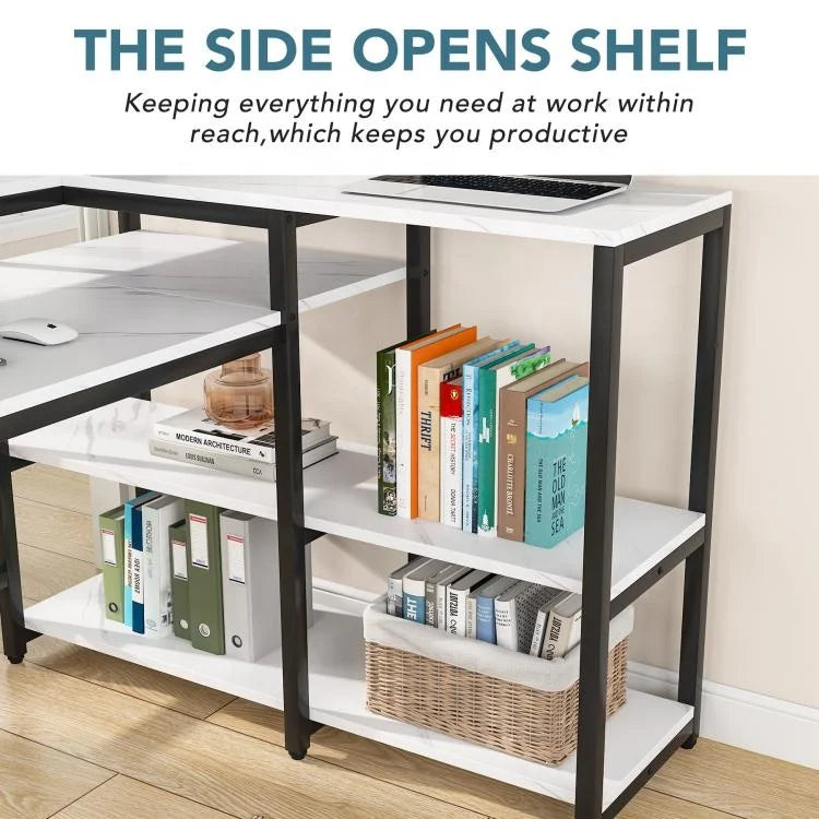 Computer Gaming Desk Reversible L Shaped Modern Wooden Office Desk