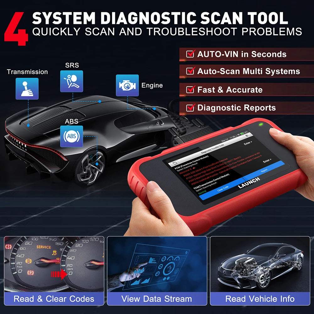 LAUNCH X431 CRP123E V2.0 /CRR123I V2.0 Car OBD2 Diagnostic Tools Auto OBD Scanner ABS SRS Engine AT+ 7 Reset Service Free Update