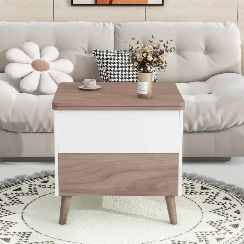 Modern Multi-functional Coffee Table Extendable with Storage & Lift Top in Walnut for indoor living room furniture