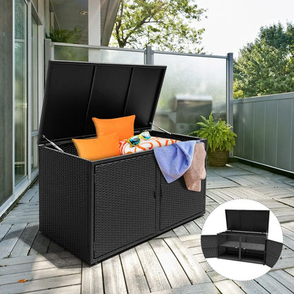 GOFLAME Outdoor PE Wicker Storage Box 330L Garden Patio Storage Container
