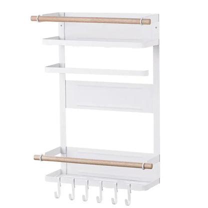 Magnetic Spice Rack Refrigerator Kitchen No Drill Hanging Multi Layer Storage Organizer Pull Out Side Mount Shelf