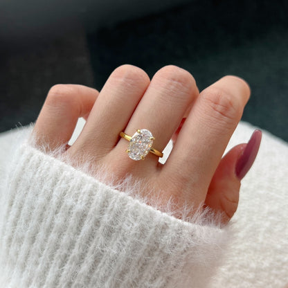 Sterling Silver Ring Carbon Diamond Zircon Classic Big Design Wedding