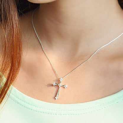 Fashion Sterling Silver Cross Necklace For Women