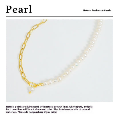 High-grade Stitching Natural Freshwater Pearl Necklace