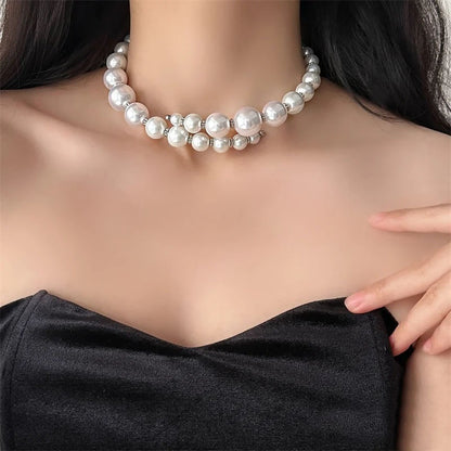 Female Open Size Pearl Collar Necklace