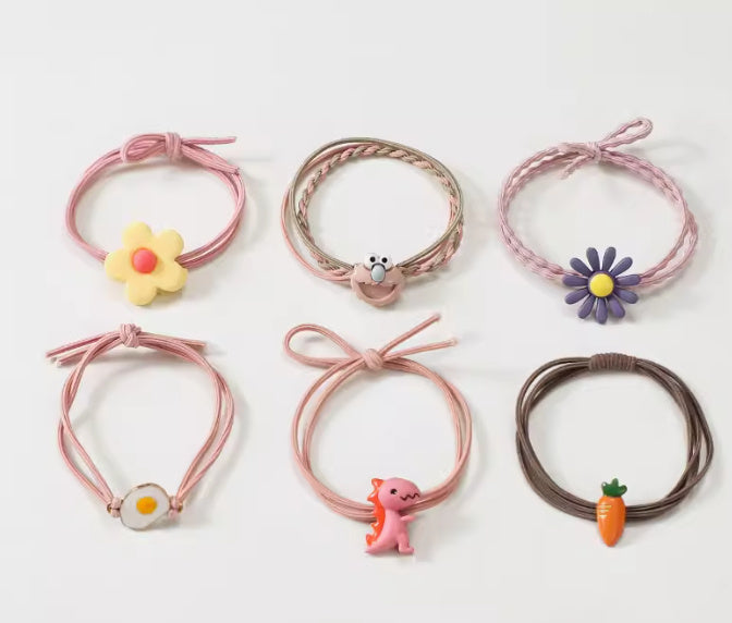 Korean Style Cute Soft Rubber Cartoon Hair Band Little Girl Hair Elastic Band Hair Rope Small Jewelry Hair Accessories Hair Ring Wholesale