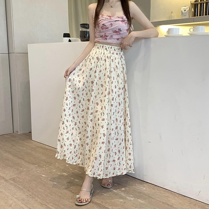 Summer Women's Floral Pleated Skirt