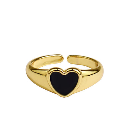 Fashion Retro Love Heart-shaped Ring Women's